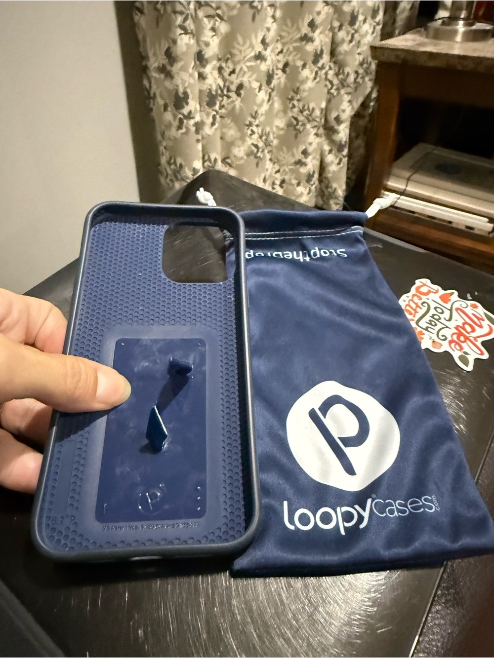 Loopy Case Navy Phone Case with Built-In Loop Grip